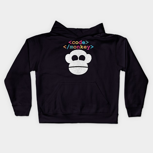 Code Monkey Developer Data Kids Hoodie by BraaiNinja